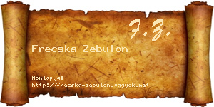 Frecska Zebulon névjegykártya